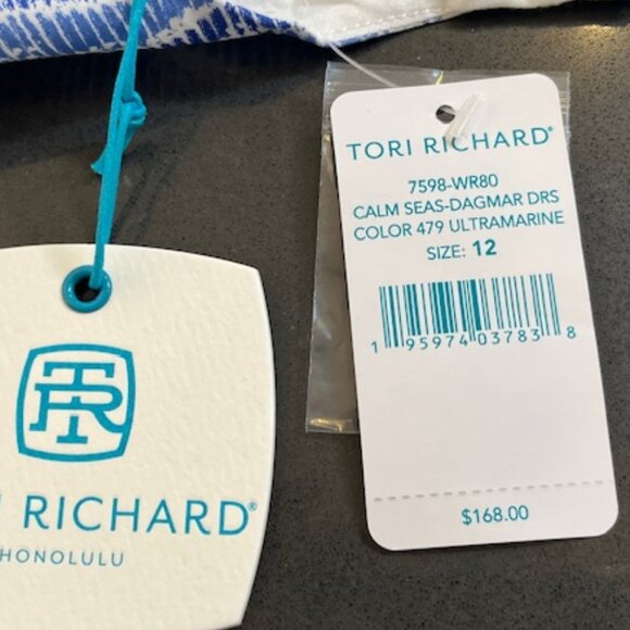 Tori Richard Honolulu Dagmar Dress Calm Seas Size 12 NWT - Picture 3 of 11